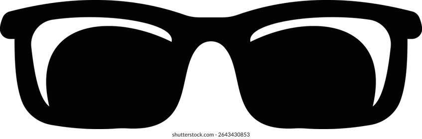 Óculos de sol ícone vetor para moda acessório design de óculos de verão estilo e proteção solar Óculos de homens e mulheres. quadro hipster, moda aros de plástico preto. Trendy Optics Art, gráfico de sombra moderno
