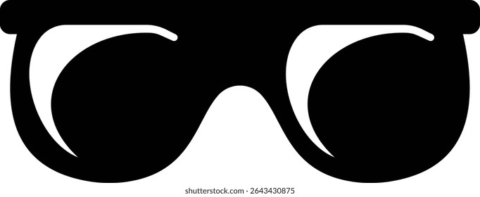 Óculos de sol ícone vetor para moda acessório design de óculos de verão estilo e proteção solar Óculos de homens e mulheres. quadro hipster, moda aros de plástico preto. Trendy Optics Art, gráfico de sombra moderno