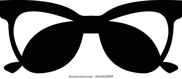 Sunglasses vector icon for fashion accessory design summer eyewear style and sun protection Men and women glasses. hipster frame, fashion black plastic rims. Trendy Optics Art, modern shade graphic