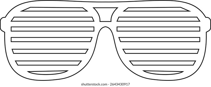 Sunglasses vector icon for fashion accessory design summer eyewear style and sun protection Men and women glasses. hipster frame, fashion black plastic rims. Trendy Optics Art, modern shade graphic