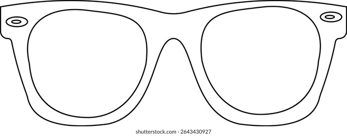 Óculos de sol ícone vetor para moda acessório design de óculos de verão estilo e proteção solar Óculos de homens e mulheres. quadro hipster, moda aros de plástico preto. Trendy Optics Art, gráfico de sombra moderno