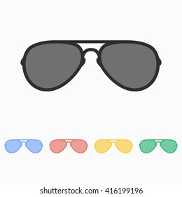 Sunglasses  vector icon. Illustration isolated on white  background for graphic and web design.