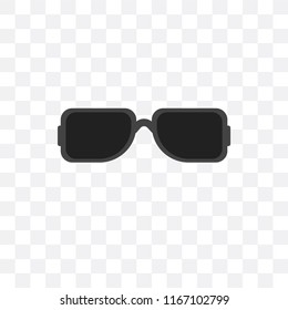 Sunglasses vector icon isolated on transparent background, Sunglasses logo concept