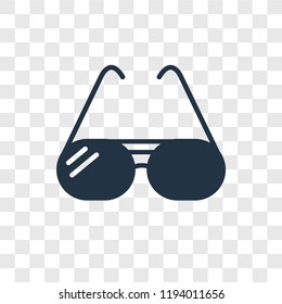 Sunglasses vector icon isolated on transparent background, Sunglasses transparency logo concept