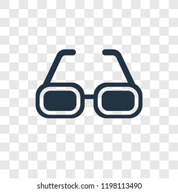 Sunglasses vector icon isolated on transparent background, Sunglasses transparency logo concept