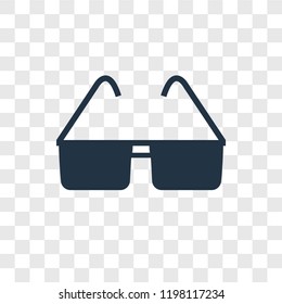 Sunglasses vector icon isolated on transparent background, Sunglasses transparency logo concept