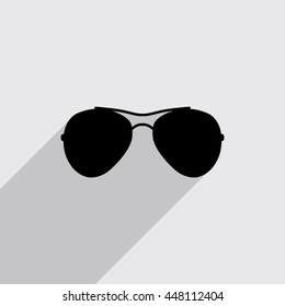 sunglasses vector icon with long shadow