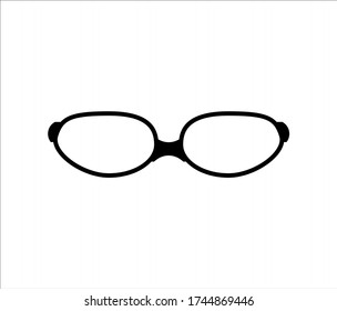 Sunglasses vector icon on white background. Eyeglasses silhouette icon vector isolated.