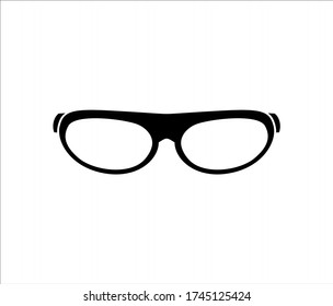 Icono vector gafas de sol sobre fondo blanco. Vector de icono de silueta de anteojos aislado.