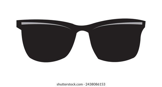 Icono de gafas de sol sobre fondo blanco. Icono de silueta vectorial de gafas.