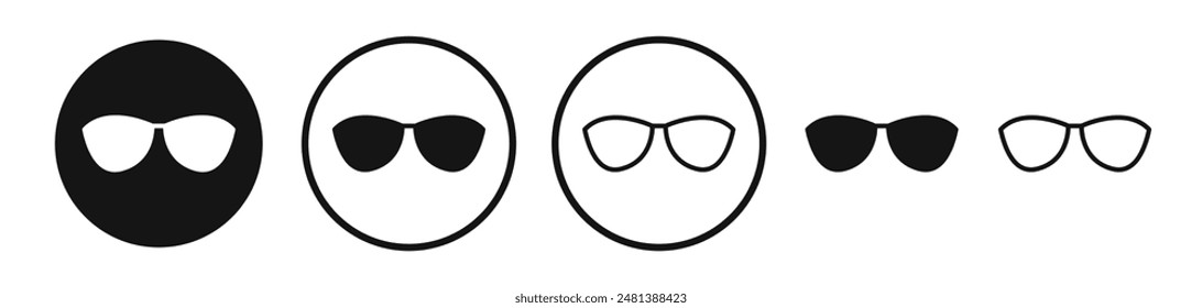 Sunglasses vector icon set in black and white color.