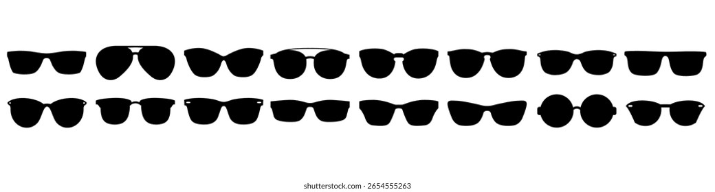Sunglasses vector icon set. Goggles illustration sign collection. Sunshades symbol. glasses logo.
