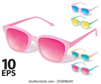 Sunglasses vector icon set. Vector illustration