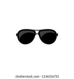 sunglasses vector icon, simple design black color isolated white background