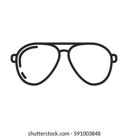 Sunglasses vector icon in simple outline style. These icons are perfect for your websites and applications. All icons in the vector, and you can easily change the color and size.