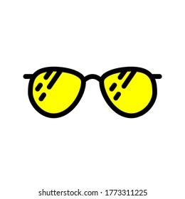 sunglasses vector icon with yellow filled outlined