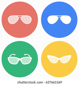Sunglasses vector icons set. Illustration isolated for graphic and web design.
