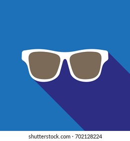 Sunglasses vector illustration. Blue rim.