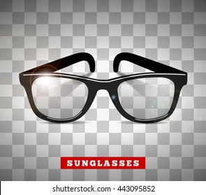 Sunglasses vector illustration on checkered background