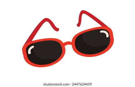 Ilustración vectorial de gafas de sol. Elemento de verano. Moda de gafas. Vector plano de dibujos animados aislado.