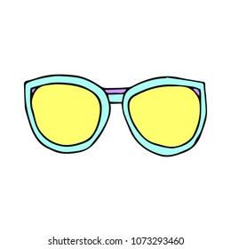 Sunglasses vector illustration. Web site page and mobile app design element. Flat style. Doodle. Poster. Banner.