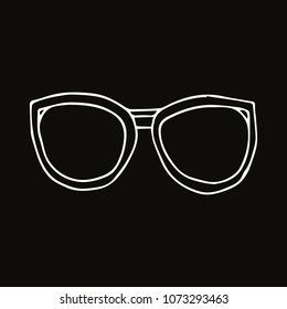 Sunglasses vector illustration. Web site page and mobile app design element. Flat style. Doodle. Poster. Banner.
