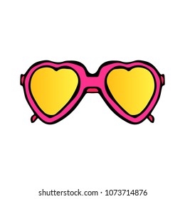 Sunglasses vector illustration. Web site page and mobile app design element. Flat style. Doodle. Poster. Banner.