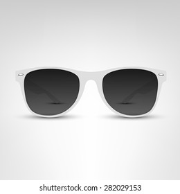 Sunglasses vector illustration. White rim.