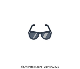 Icono de emoji aislado vector gafas de sol. Emotismo de gafas de sol