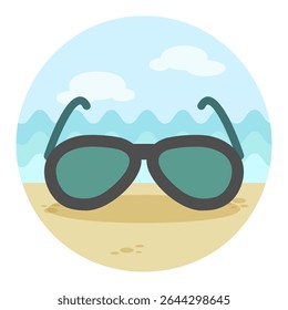 Sunglasses vector isolated icon. Summer sign. Graph symbol for travel and tourism web site and apps design, logo, app, UI