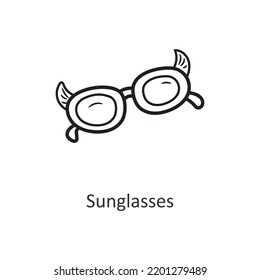 Sunglasses vector outline Icon Design illustration. Holiday Symbol on White background EPS 10 File