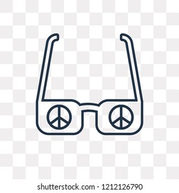 Sunglasses vector outline icon isolated on transparent background, high quality linear Sunglasses transparency concept can be used web and mobile