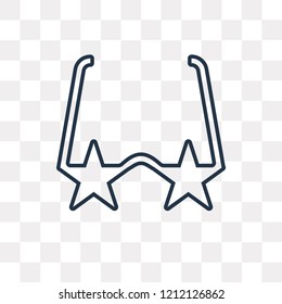 Sunglasses vector outline icon isolated on transparent background, high quality linear Sunglasses transparency concept can be used web and mobile