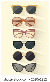 Sunglasses vector set