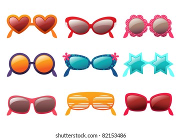 Sunglasses vector set