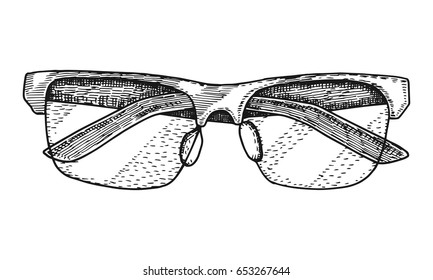 sunglasses. Vector vintage sketch