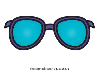 sunglasses vision accessory on white background vector illustration