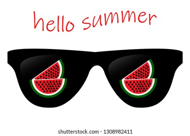 sunglasses with watermelon. sunglasses for t-shirt print and other uses