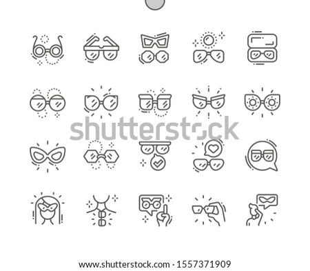 Sunglasses Well-crafted Pixel Perfect Vector Thin Line Icons 30 2x Grid for Web Graphics and Apps. Simple Minimal Pictogram