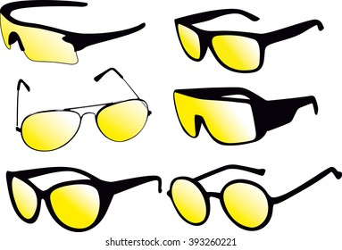 Sunglasses and a white background