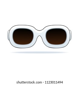 Sunglasses white, vector background white.