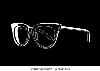 sunglasses woman white on black background