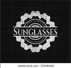 Sunglasses written on a chalkboard