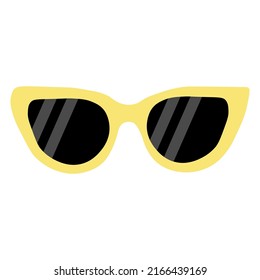 Sunglasses with yellow frames and black lenses. Yellow glasses. Vector illustration in flat style eps10.
