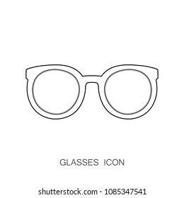 Sunglasses/Glasses Icon. Vector Illustration. Line style design on a White Background. Sunglasses silhouette. Simple icon. 