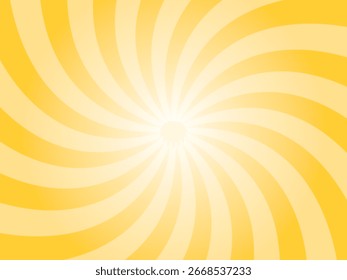 Raios de sol amarelo Sunglow retro vintage estilo fundo amarelo. Fundo de padrão de Sunburst de redemoinho. Fundo de raios. Ilustração vetorial de banner de verão.