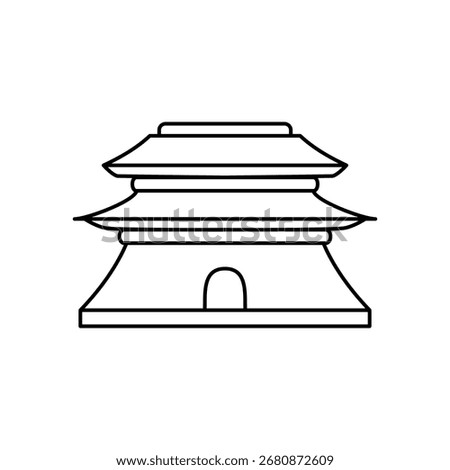 Sungnyemun icon, simple flat style, vector illustration, symbol, design logo template pictogram, for ui or ux isolated on white for mobile app, editable