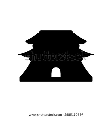 Sungnyemun icon, simple flat style, vector illustration, symbol, design logo template pictogram, for ui or ux isolated on white for mobile app, editable