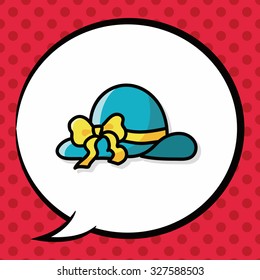 sun-hat color doodle, speech bubble