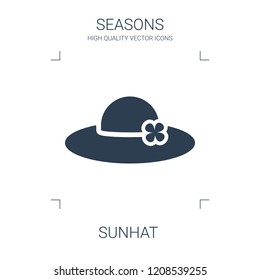 sunhat icon. high quality filled sunhat icon on white background. from seasons collection flat trendy vector sunhat symbol. use for web and mobile